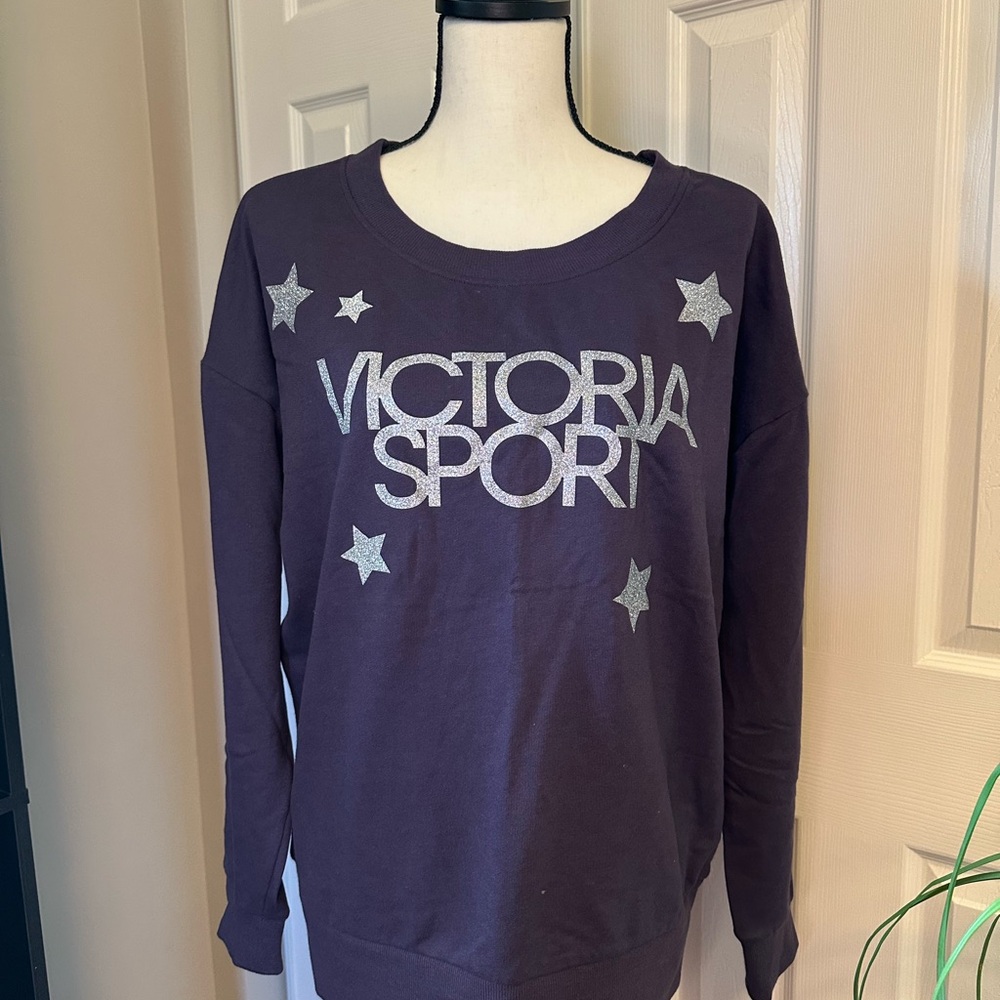 Victoria's Secret Purple Sweatshirt with Silver Stars